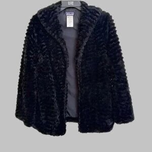 NEW Patagonia Girls' Pelage Faux Fur Jacket Black Size XL (14)